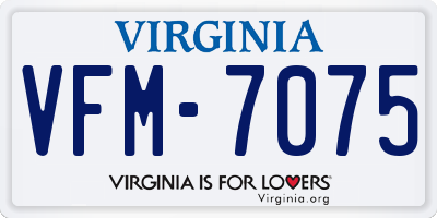 VA license plate VFM7075