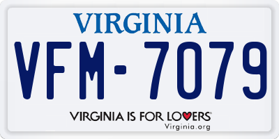 VA license plate VFM7079