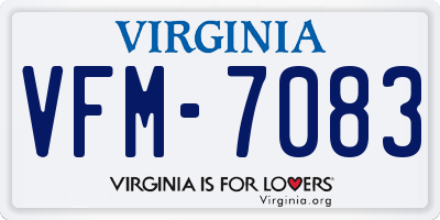 VA license plate VFM7083