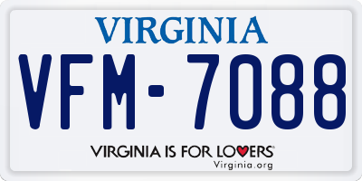 VA license plate VFM7088