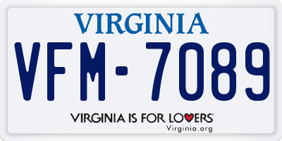 VA license plate VFM7089