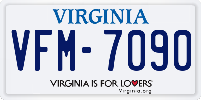 VA license plate VFM7090