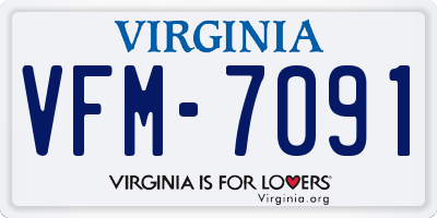 VA license plate VFM7091