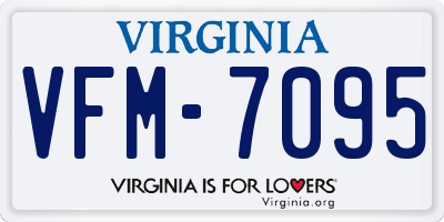 VA license plate VFM7095
