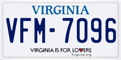 VA license plate VFM7096