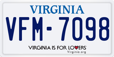 VA license plate VFM7098