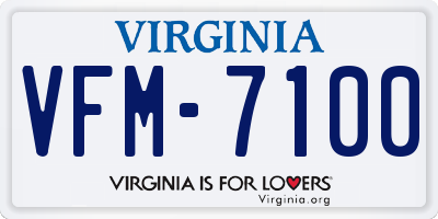 VA license plate VFM7100