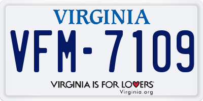 VA license plate VFM7109