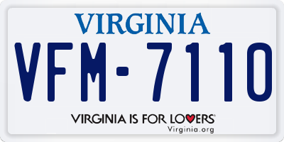 VA license plate VFM7110