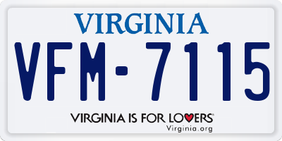 VA license plate VFM7115