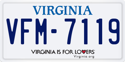VA license plate VFM7119