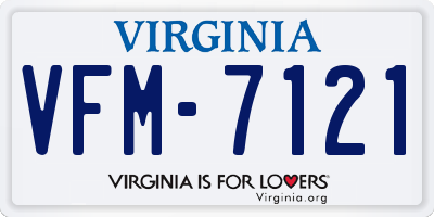 VA license plate VFM7121