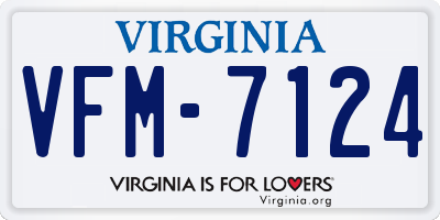 VA license plate VFM7124