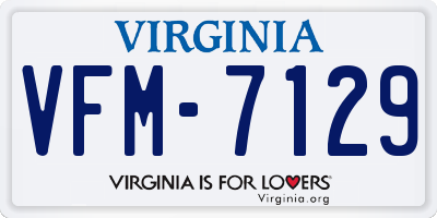 VA license plate VFM7129