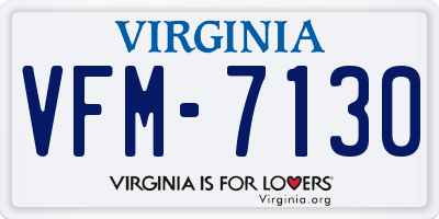 VA license plate VFM7130