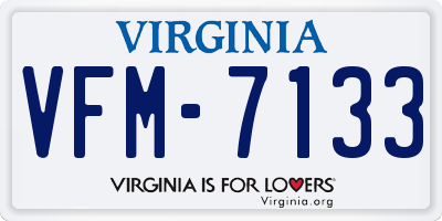 VA license plate VFM7133