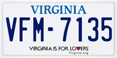 VA license plate VFM7135