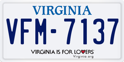 VA license plate VFM7137