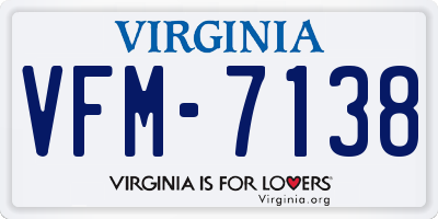 VA license plate VFM7138