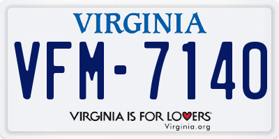 VA license plate VFM7140