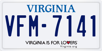 VA license plate VFM7141