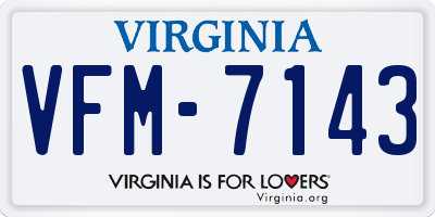 VA license plate VFM7143