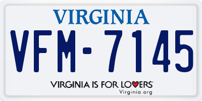 VA license plate VFM7145