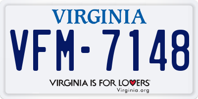VA license plate VFM7148