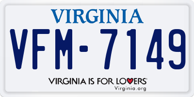 VA license plate VFM7149