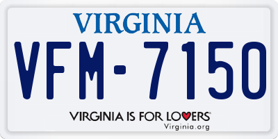 VA license plate VFM7150