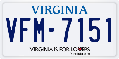 VA license plate VFM7151