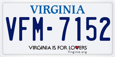 VA license plate VFM7152