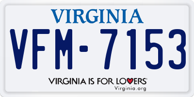 VA license plate VFM7153