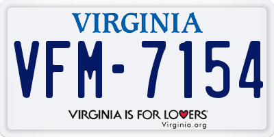 VA license plate VFM7154