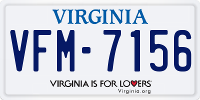 VA license plate VFM7156