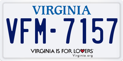 VA license plate VFM7157