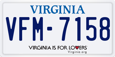 VA license plate VFM7158
