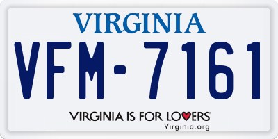 VA license plate VFM7161