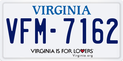 VA license plate VFM7162