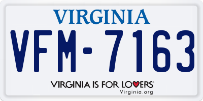 VA license plate VFM7163