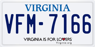 VA license plate VFM7166