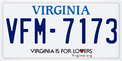 VA license plate VFM7173