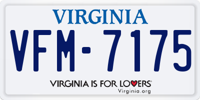 VA license plate VFM7175