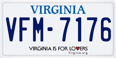 VA license plate VFM7176
