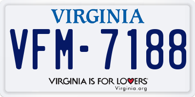 VA license plate VFM7188