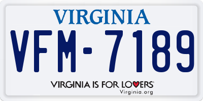 VA license plate VFM7189