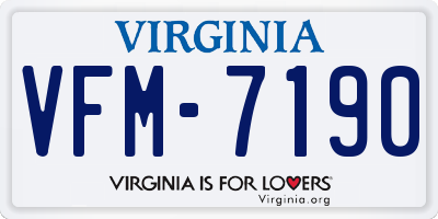 VA license plate VFM7190