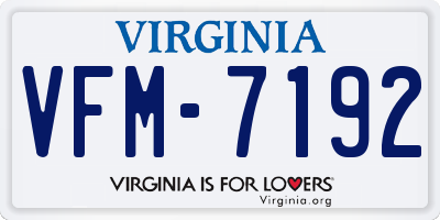 VA license plate VFM7192