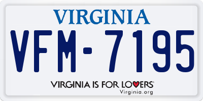 VA license plate VFM7195