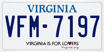 VA license plate VFM7197